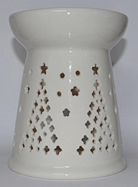 Duftlampe Tannenmotiv weiß